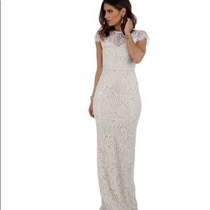 windsor ivory lace maxi mermaid formal dress
